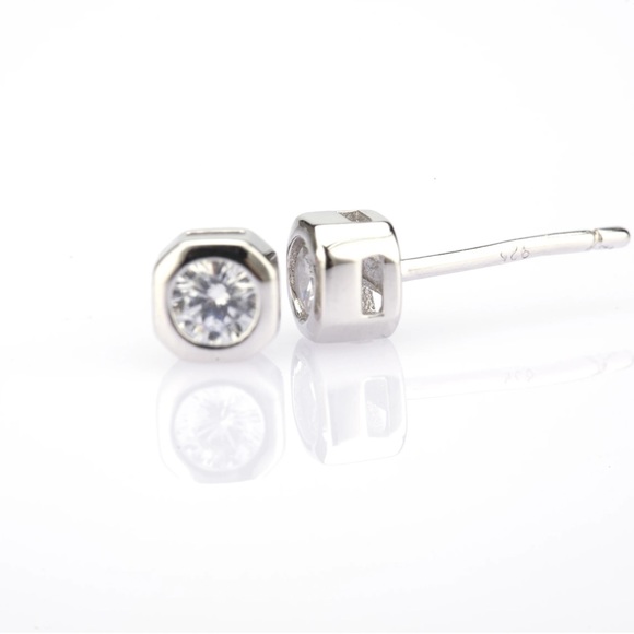 Stud Crystal Earrings white Gold - Picture 3 of 7